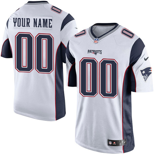 Youth Limited Nike Jersey White Road - Customized NFL New England Patriots